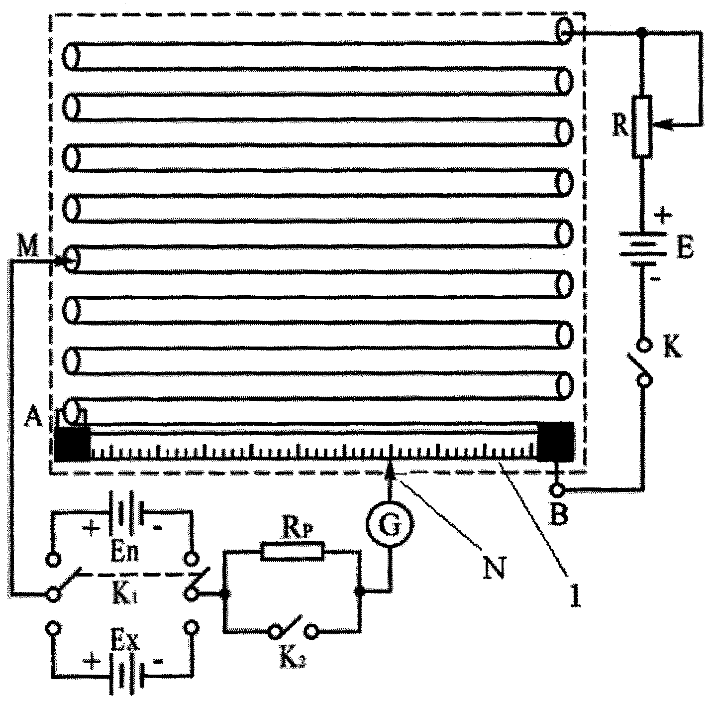 Potential difference meter experimental apparatus