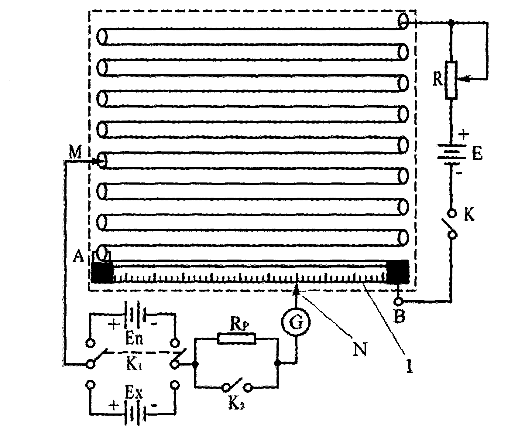 Potential difference meter experimental apparatus