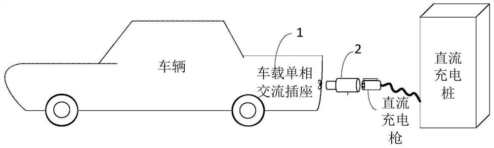 Vehicle-mounted single-phase alternating current charging socket, vehicle and method for identifying charging and discharging modes of vehicle