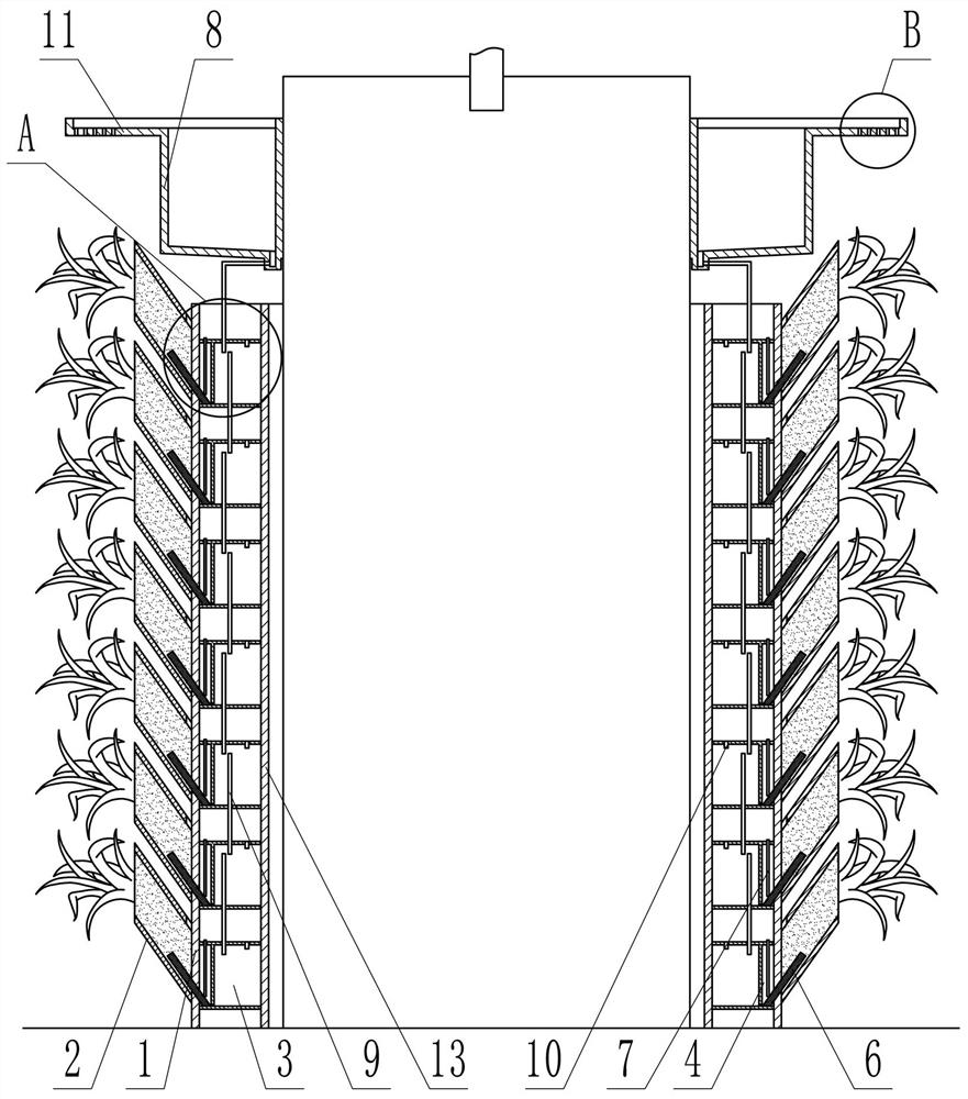 Pier decoration green plant planting and irrigating system