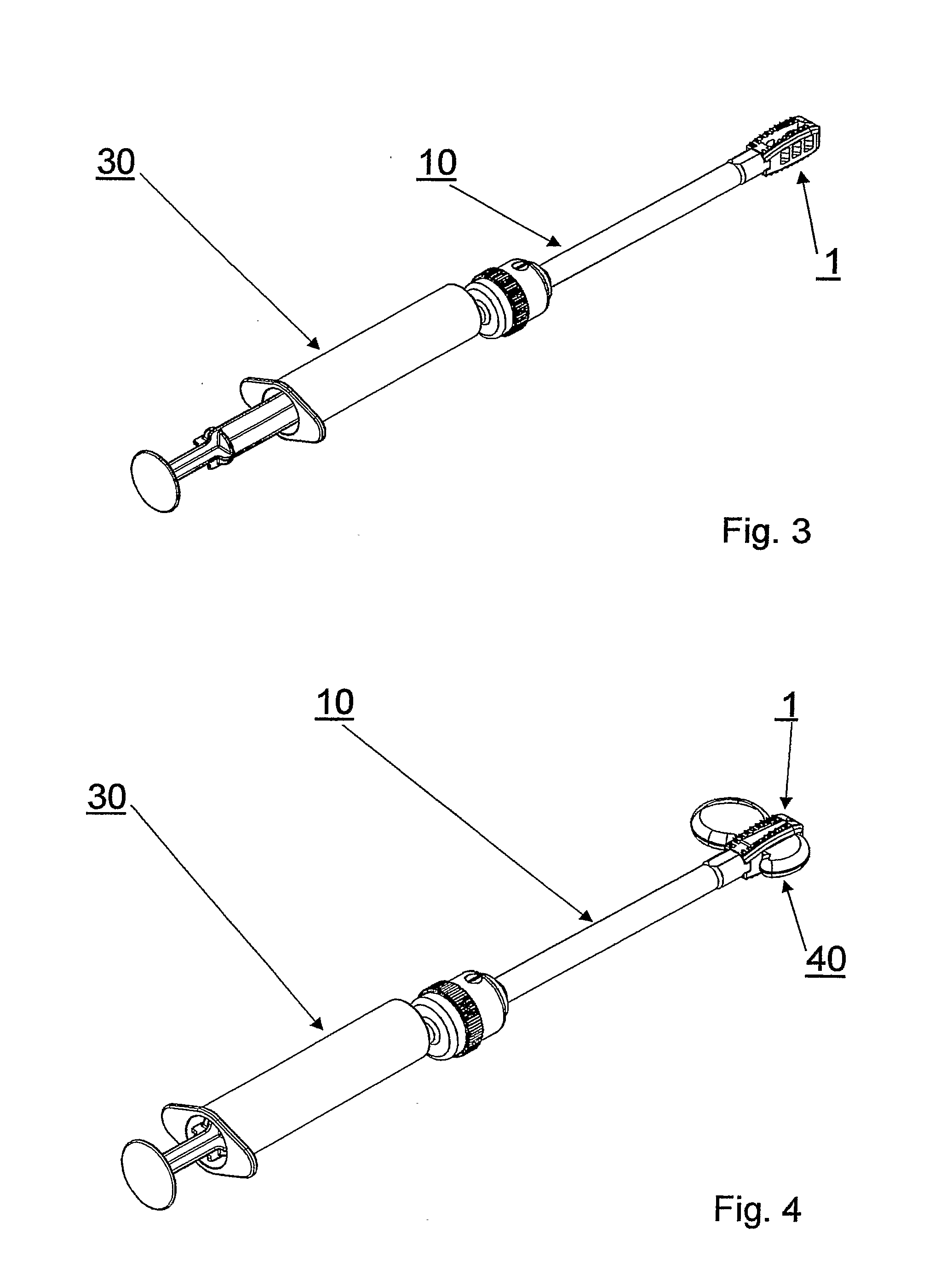 Device for Manipulating and Supplying Hollow or Intervertebral or Disk Prosthesis With Flowable Osteocementum