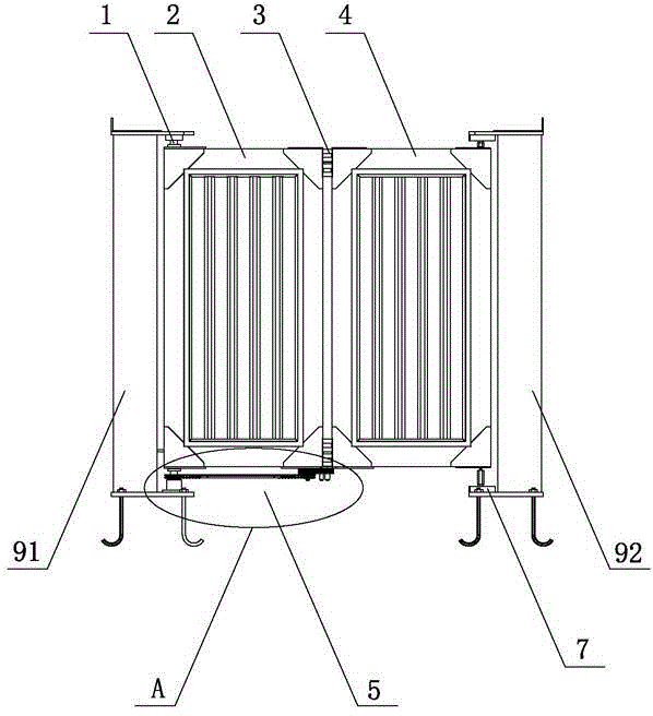 Folding door with linkage folding mechanism
