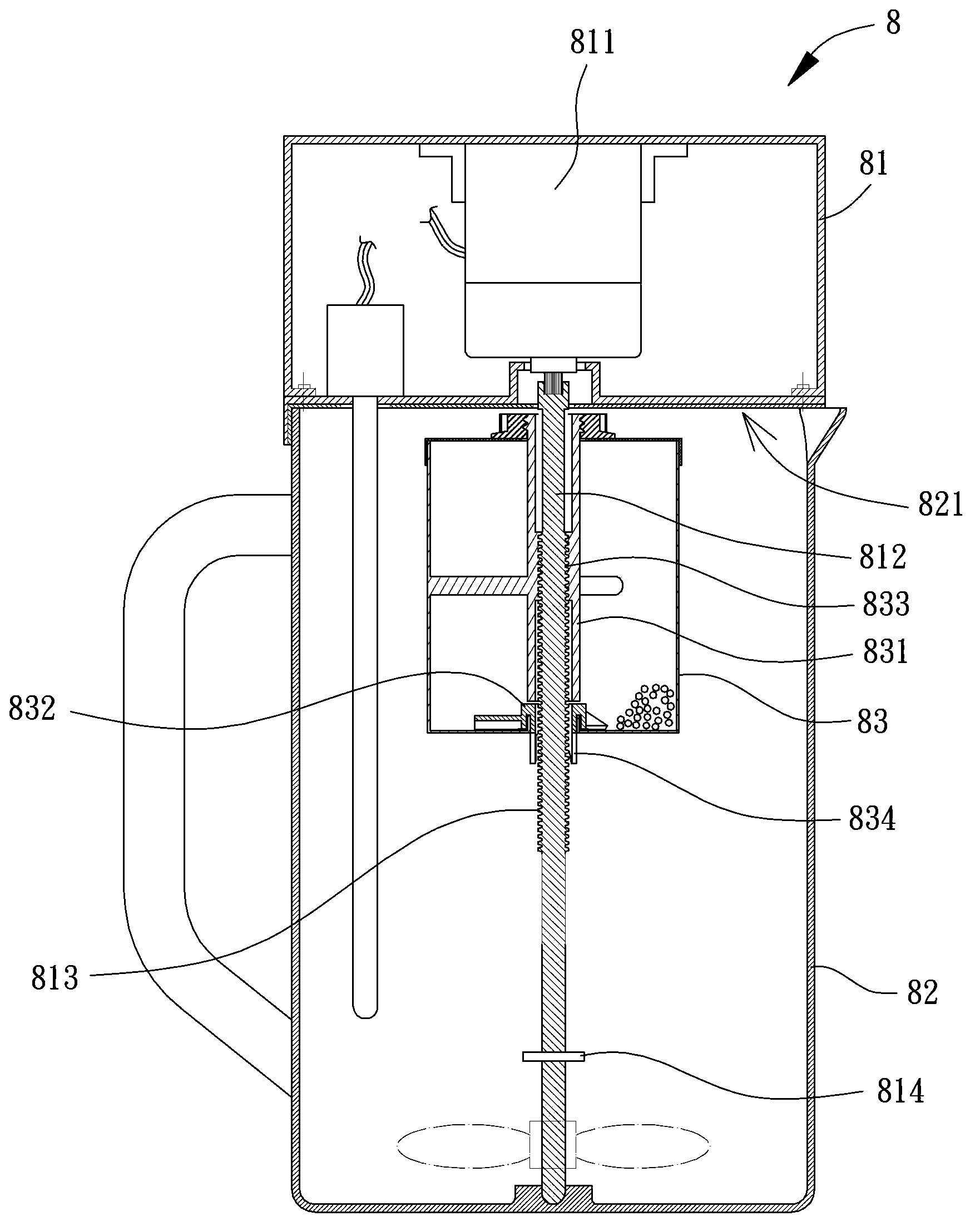 Residue and juice separating device