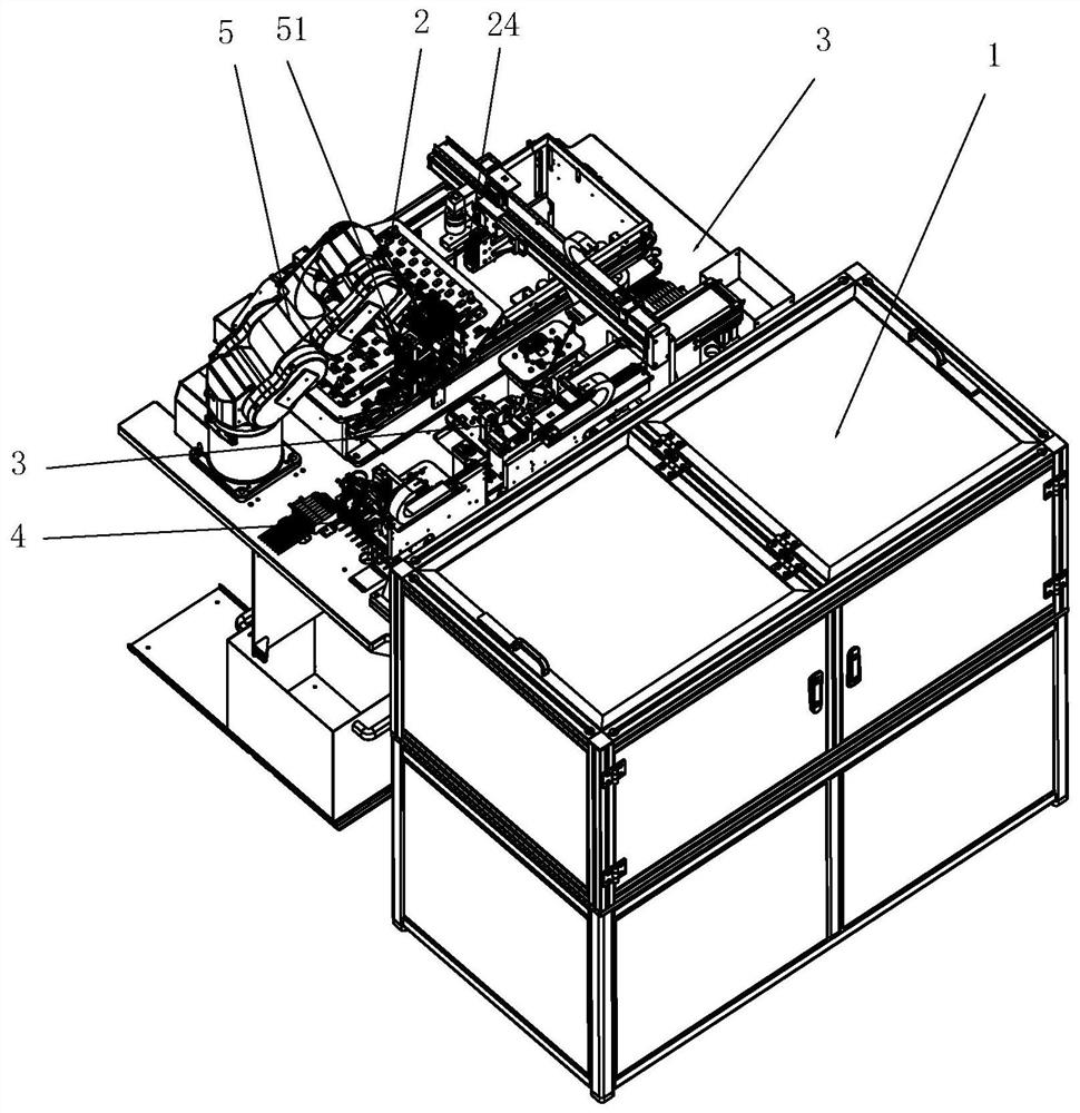 A loading and unloading system for an injection molding machine