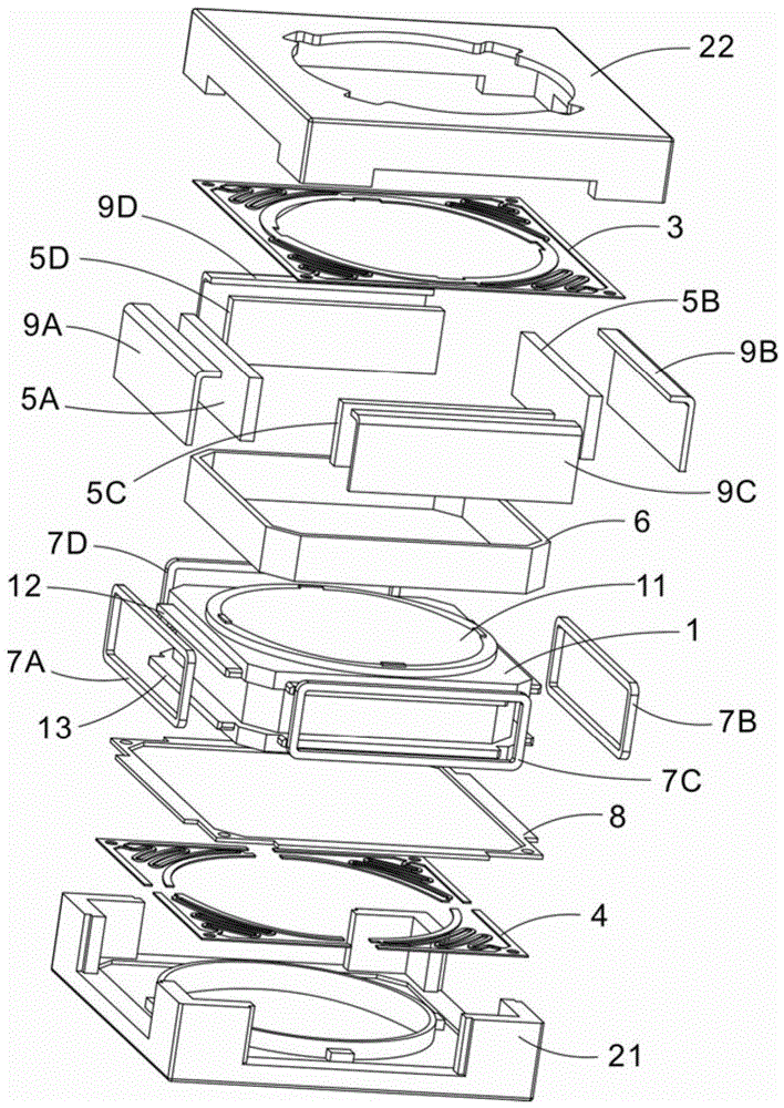 Axis-shift optical anti-shake lens drive device