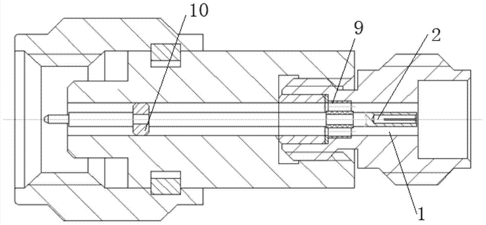 A millimeter-wave single-dielectric support coaxial adapter