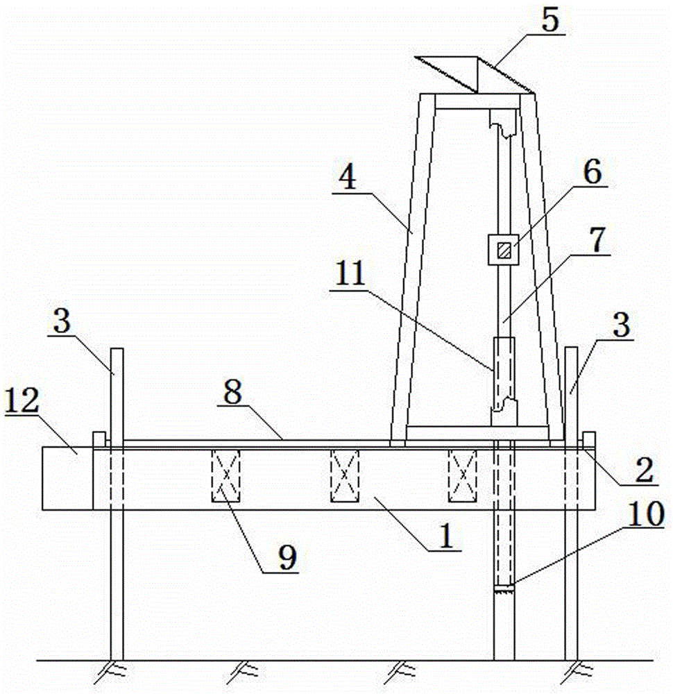 Floating-type device for rock embedment mounting of steel pipe pile in water and construction method thereof
