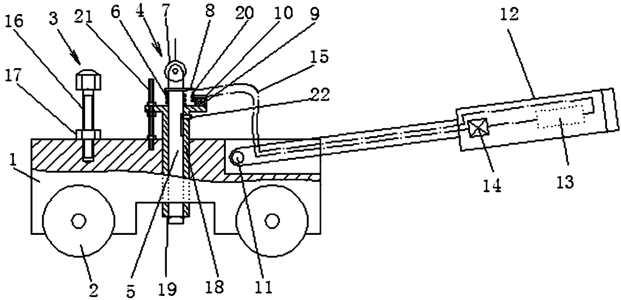 A mini vehicle for inspecting installation of adjusting pads of asphalt ship cargo tanks