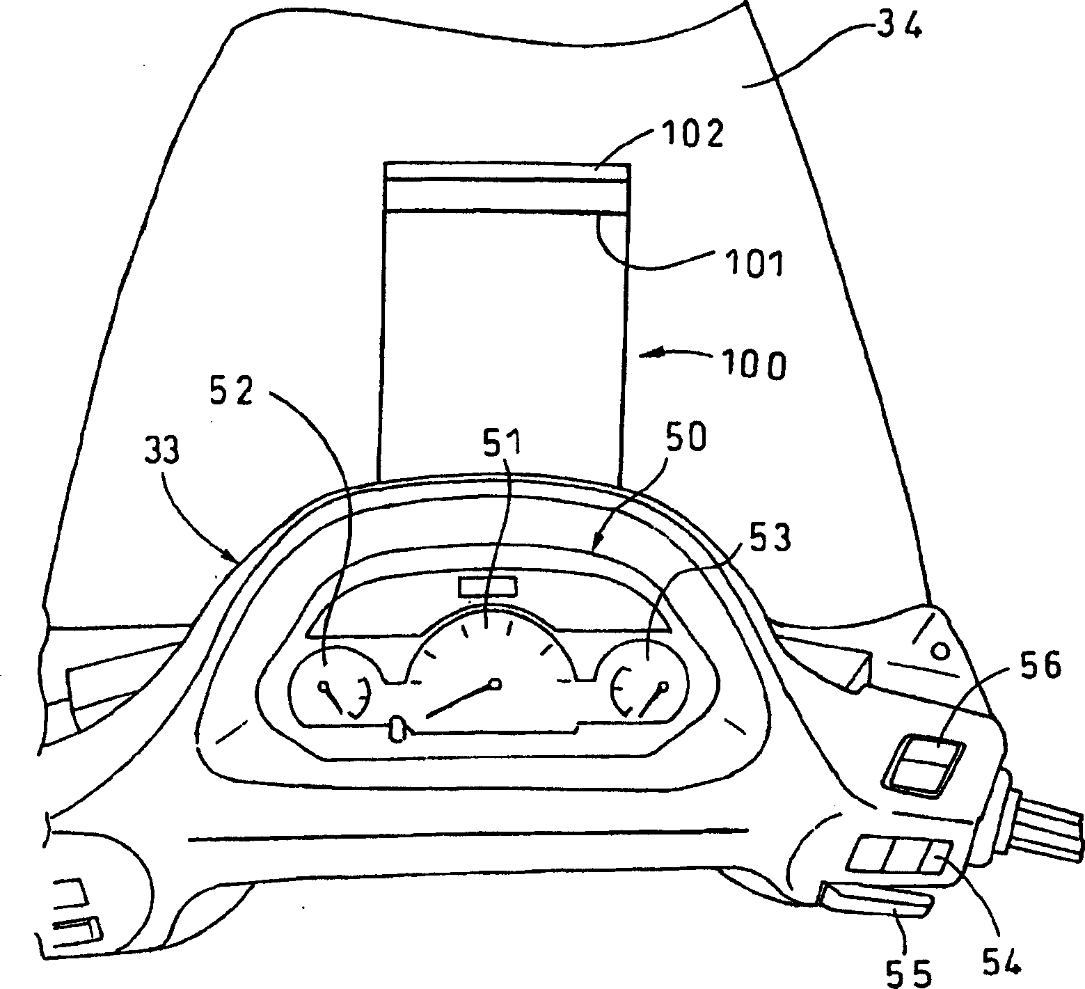 Display device for the vehicle and its ray guiding plate