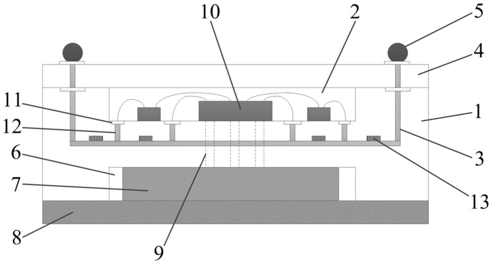 Flat phased-array antenna transmit-receive assembly integrated packaging tube shell