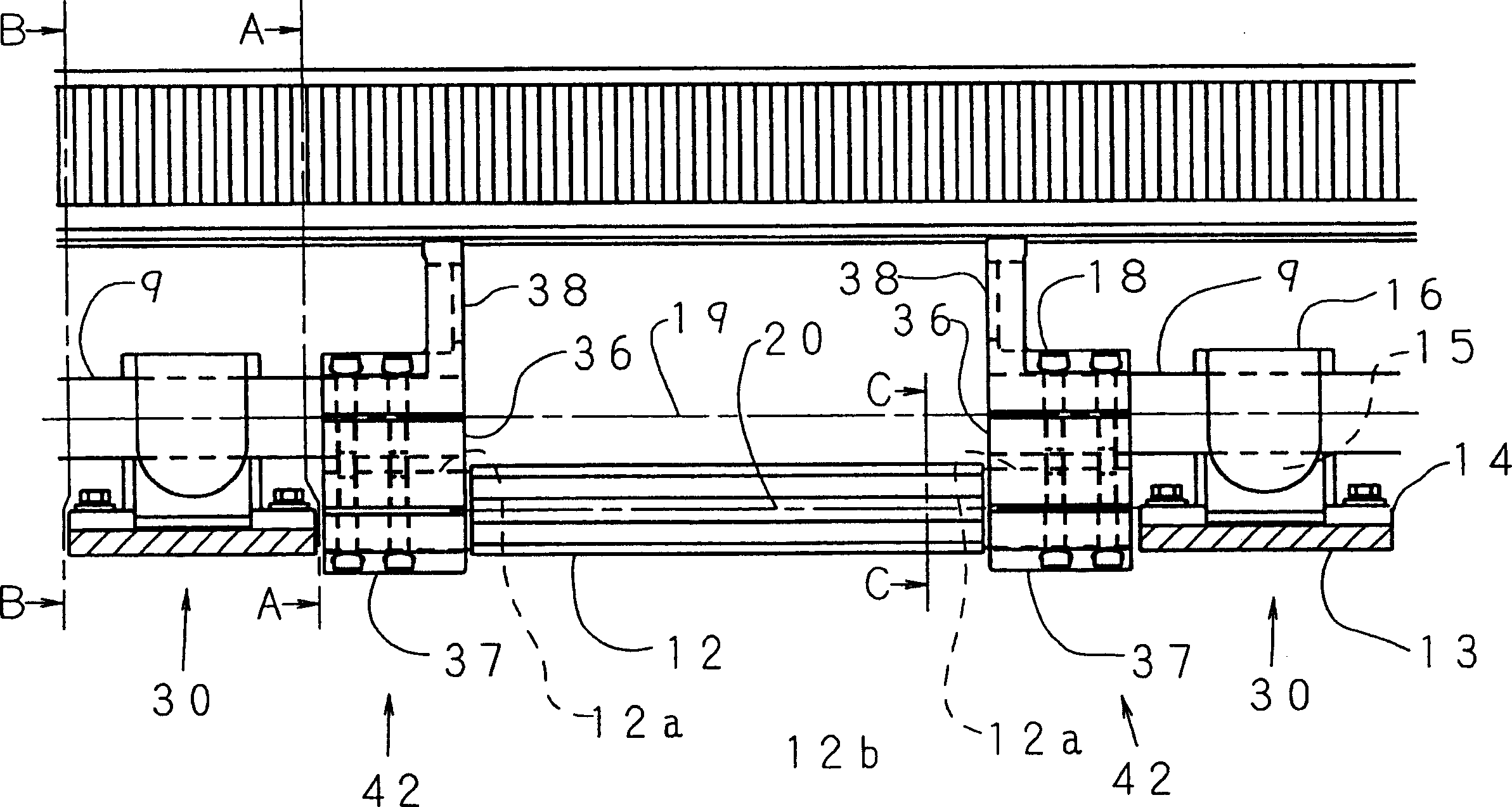 Beating device for loom