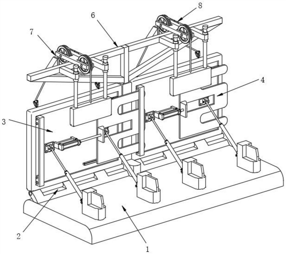 An assembled movable dam that can play a role of mutual support