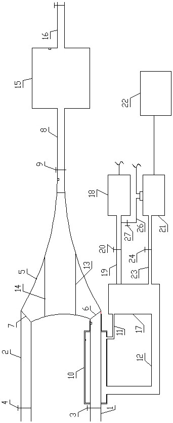 Mixing device for high-concentration gas and low-concentration gas, and using method thereof