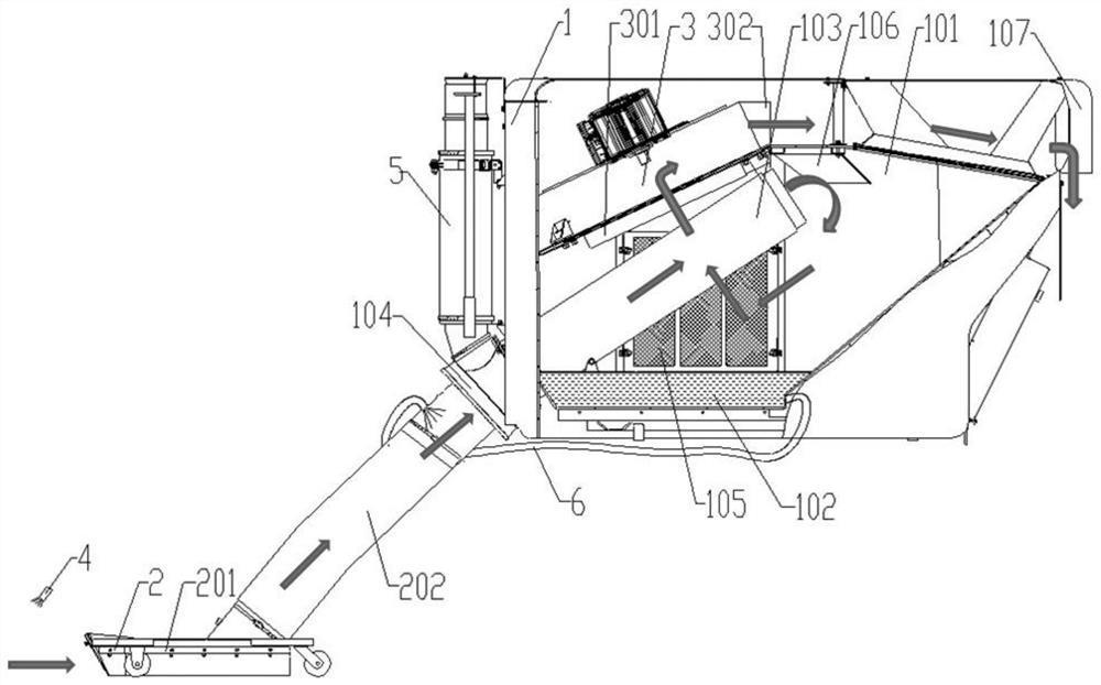 Pneumatic conveying system and road sweeper with same