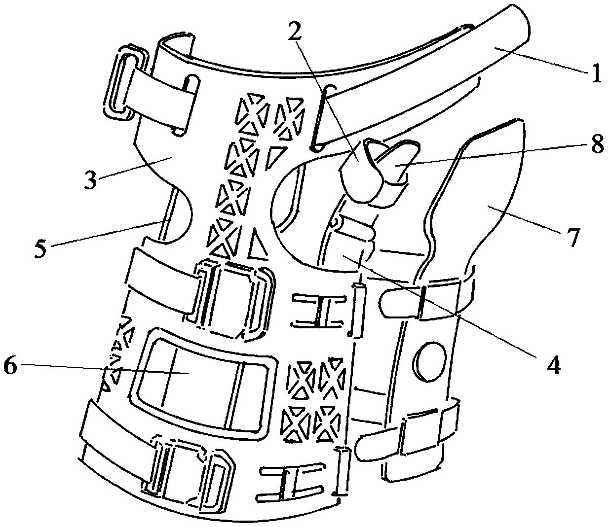 External splintage fixing device for wrist-palm joint of traditional Chinese medicine