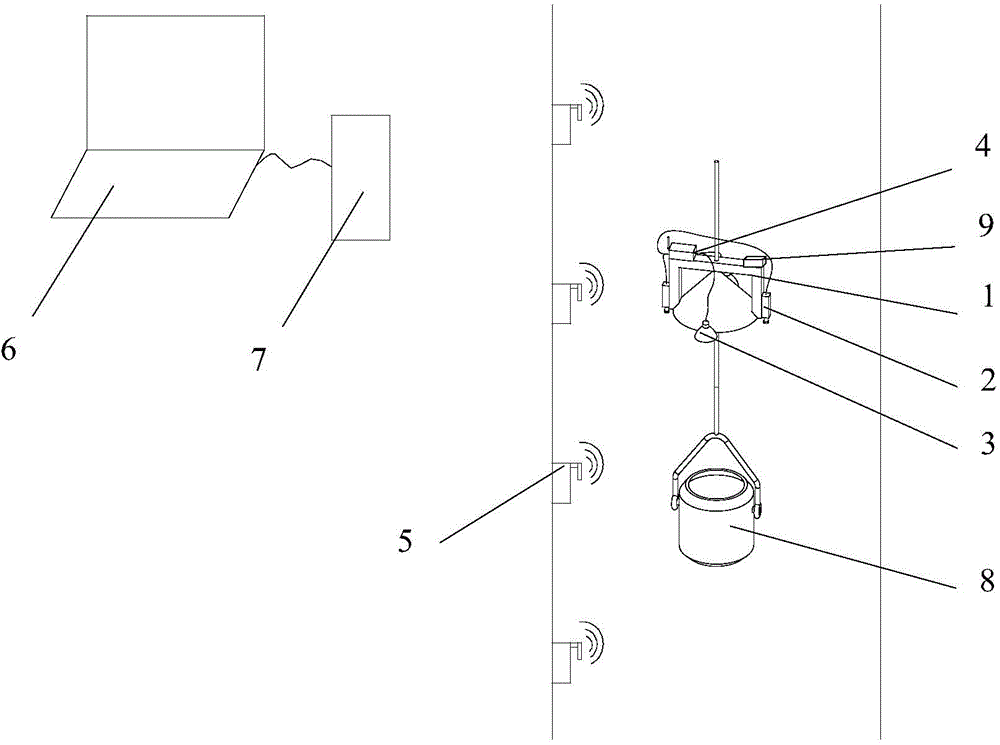 System and method for monitoring motion state of construction vertical shaft sinking bucket
