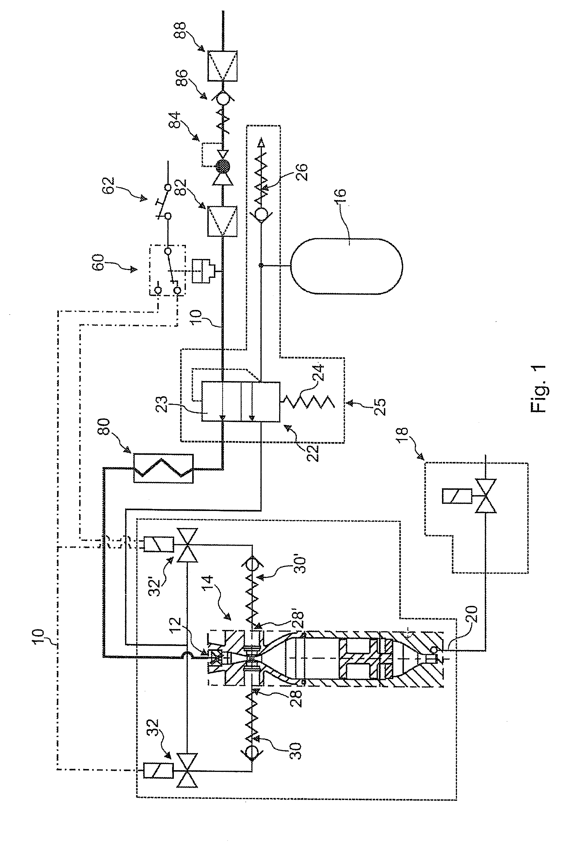 Device for the enrichment of a liquid stream with a gas