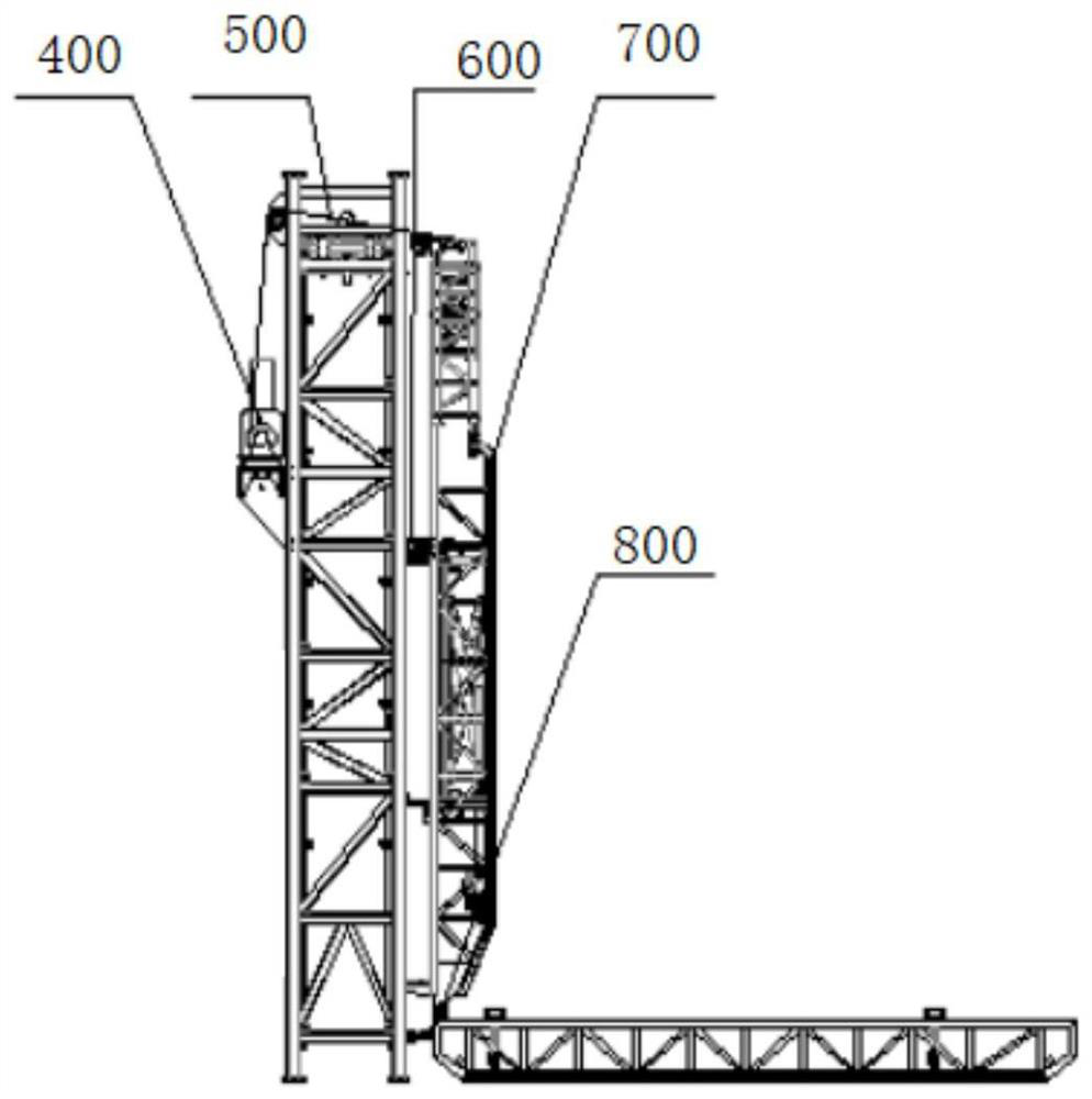 Integrated rotary upright catwalk