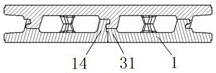 Railway vehicle brake disc plate and combined warping prevention shaft-mounted brake disc