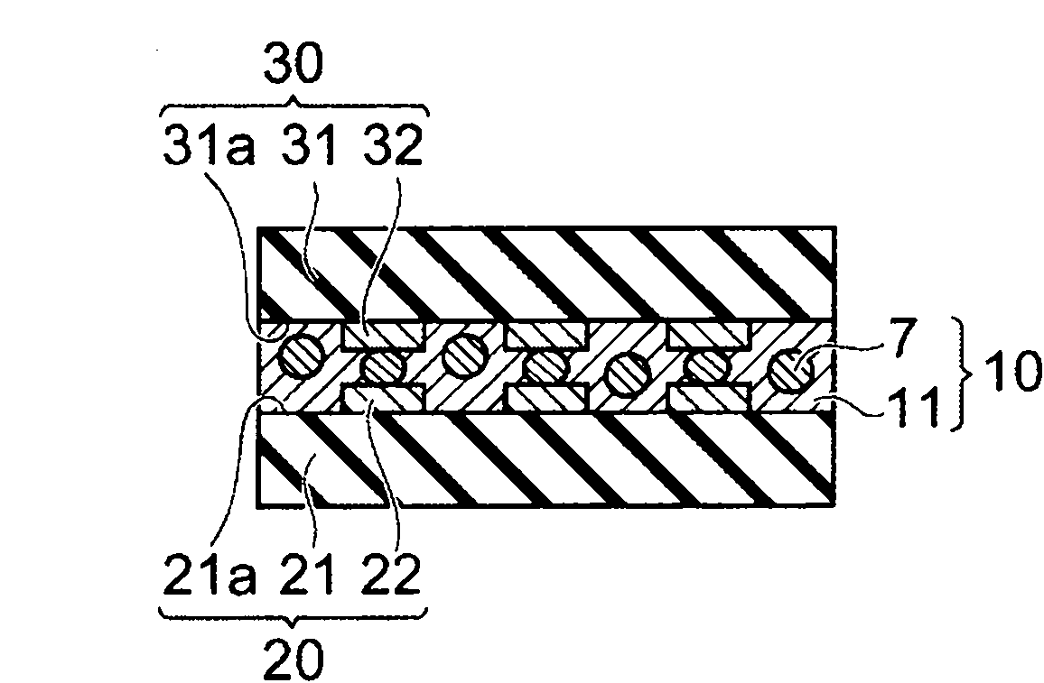 Adhesive and connecting structure using the same