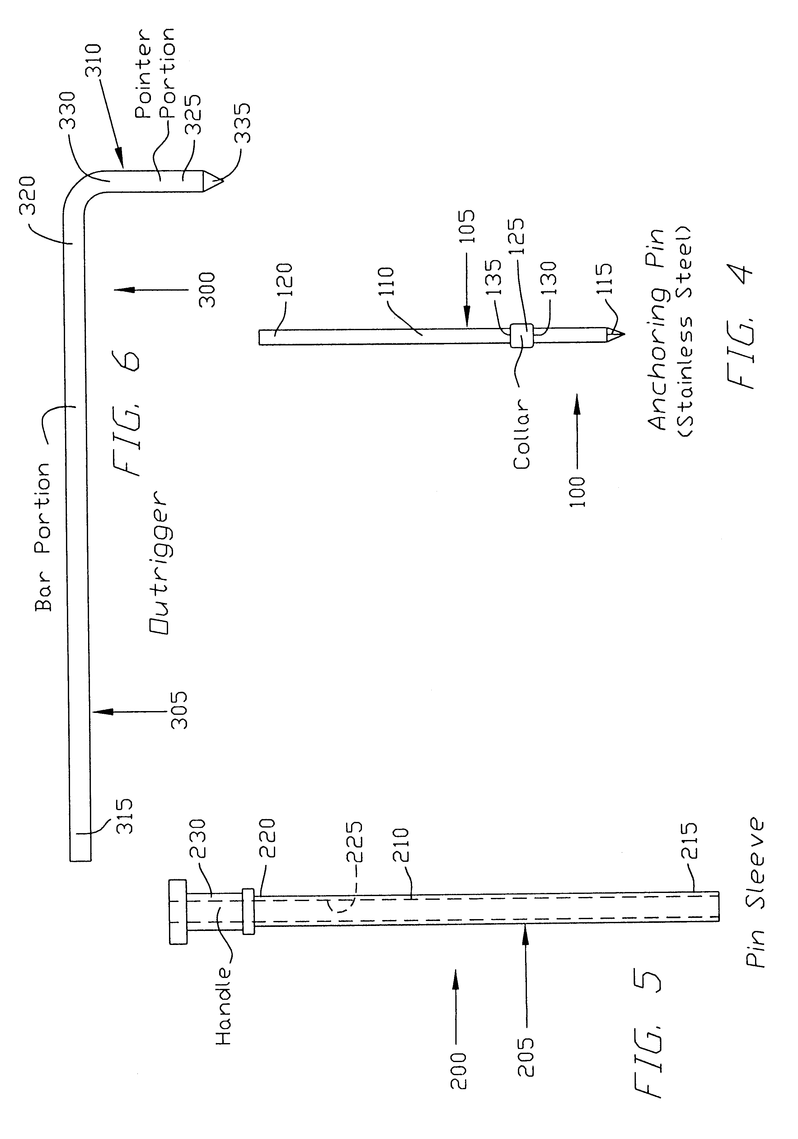 Apparatus and method for determining the relative position of bones during surgery