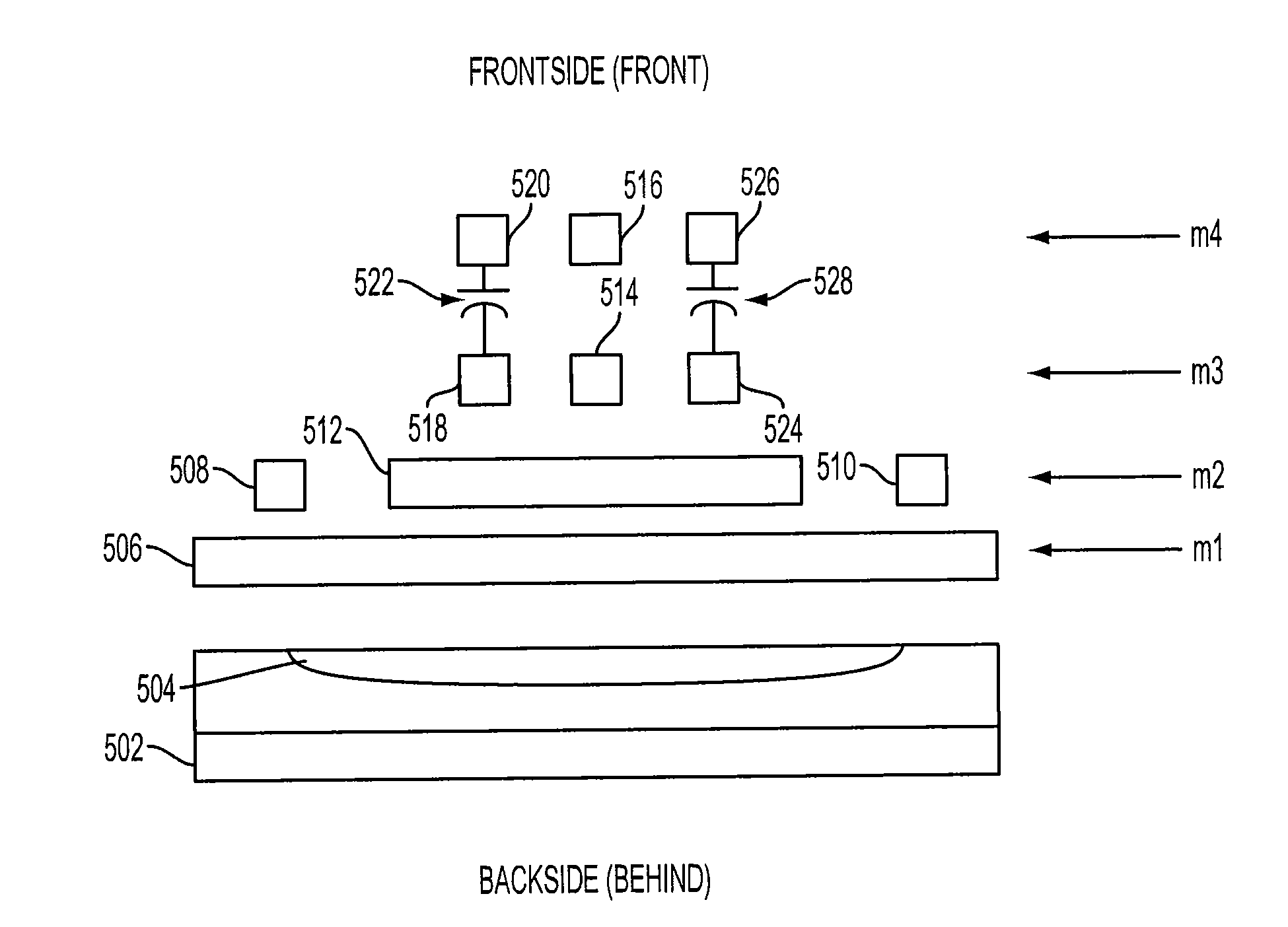 System for reducing sensor area in a back side illuminated CMOS active pixel sensor