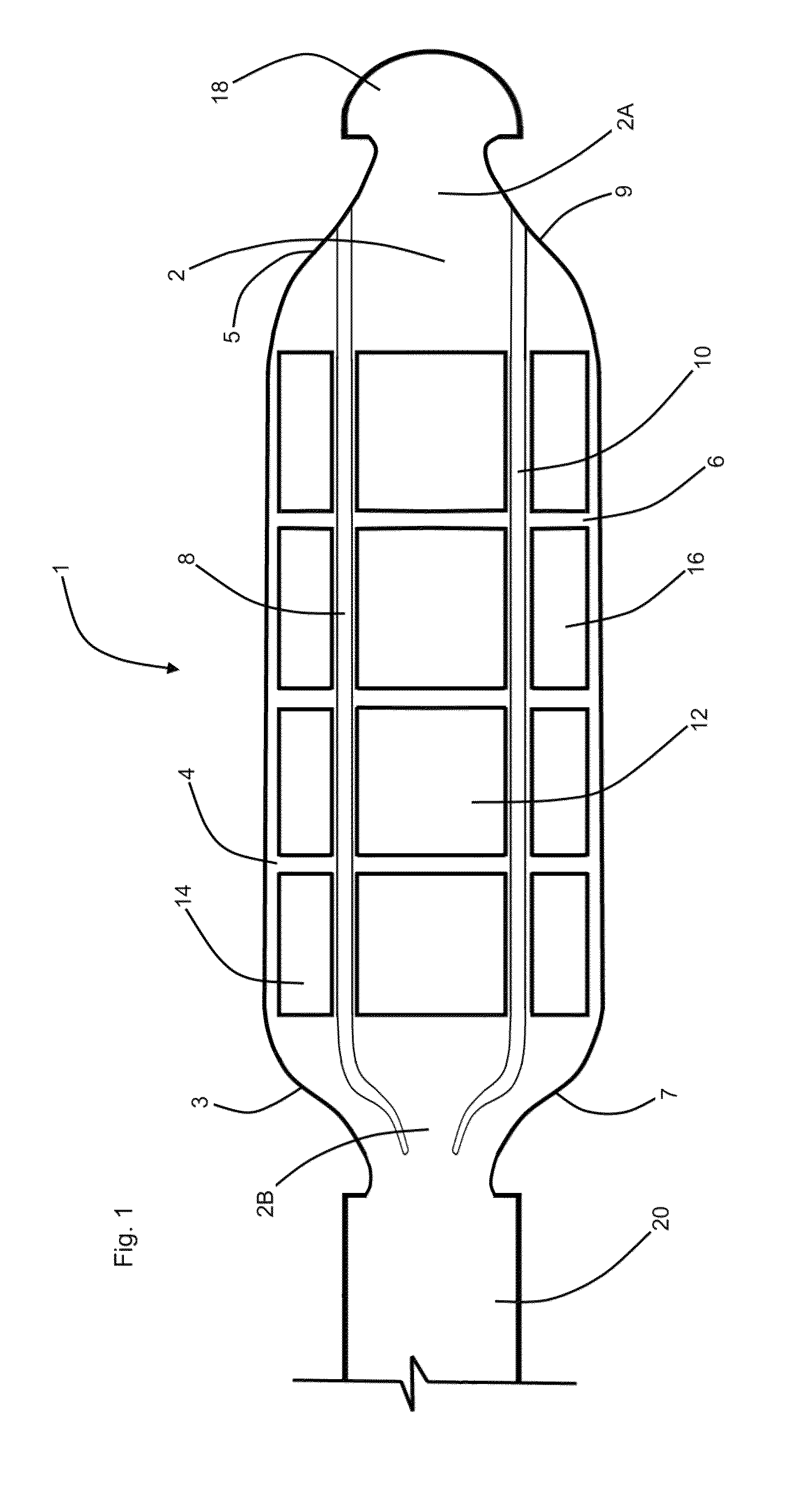 Assembly for pain suppressing electrical stimulation of a patient's spinal cord