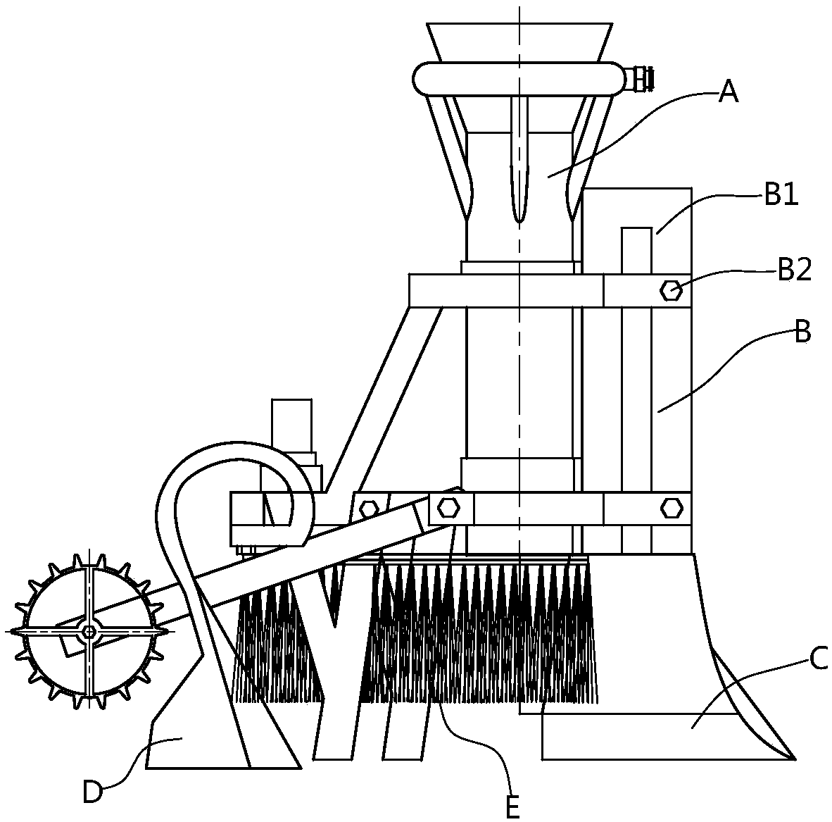 Accelerated fall type rape pot seedling transplanting device