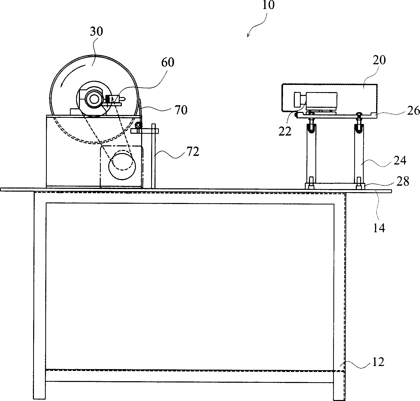 Debugging bench for detecting transmission image quality of sheet-like material
