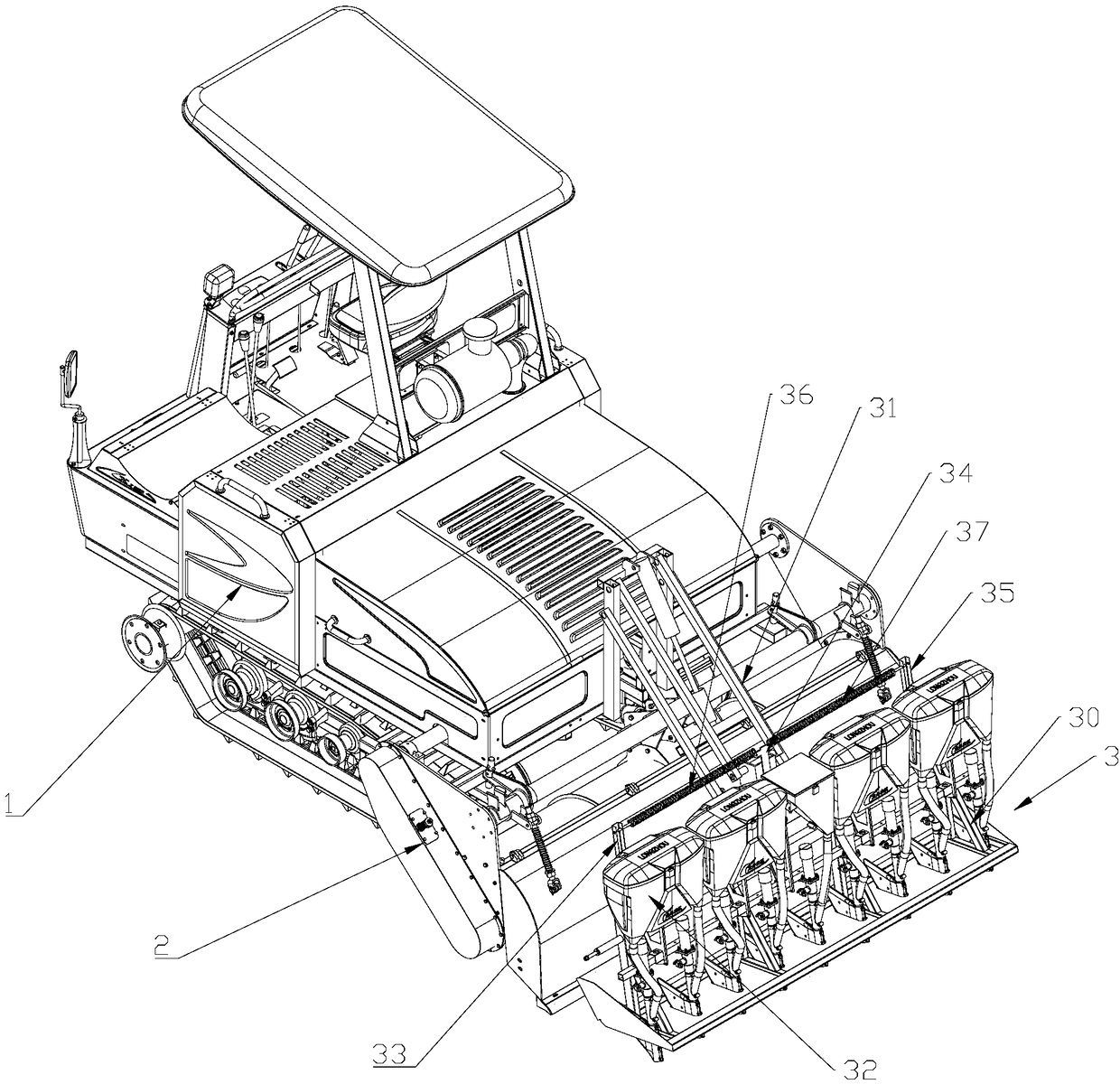 Fertilizing device for adjusting fertilizing depth and rotary cultivator