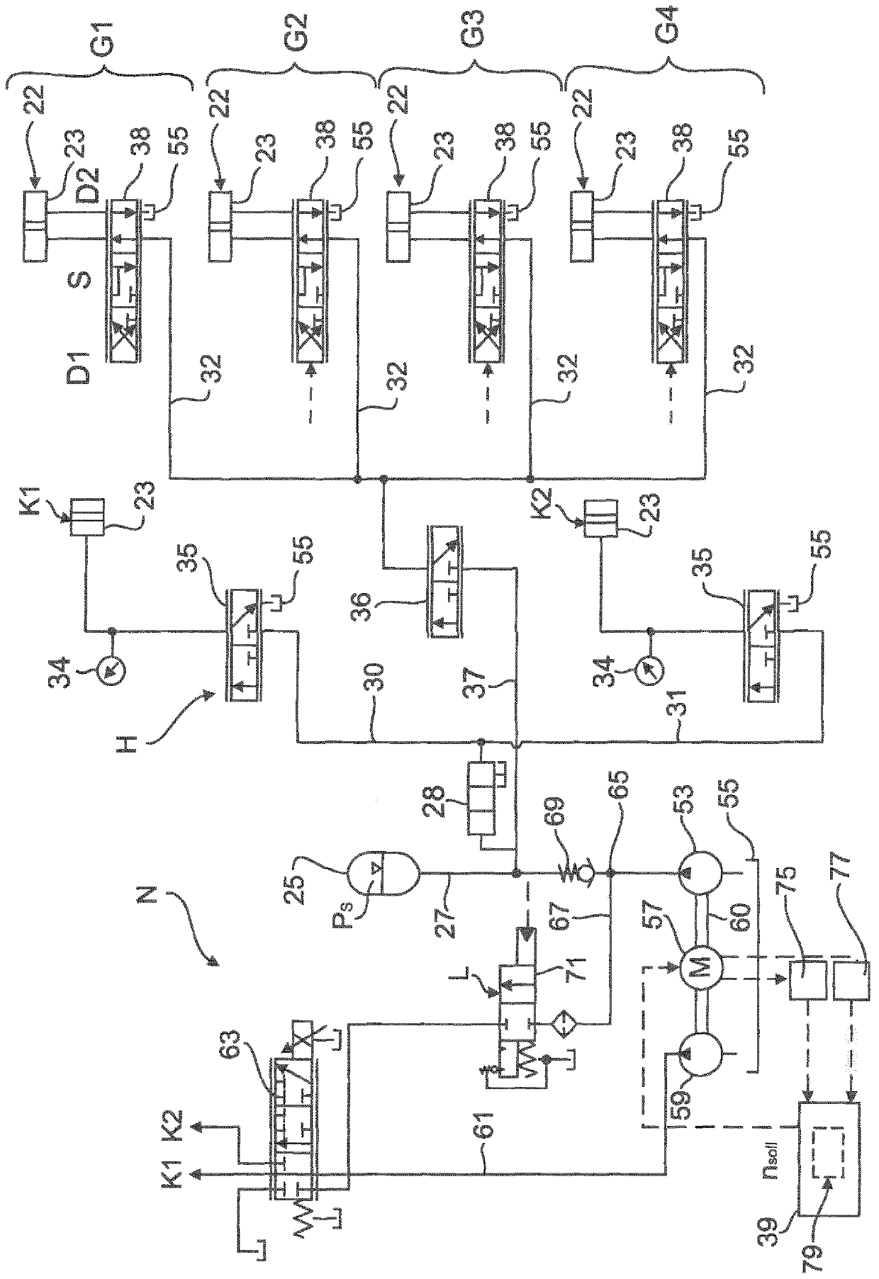 Hydraulic systems for automatic transmissions of motor vehicles