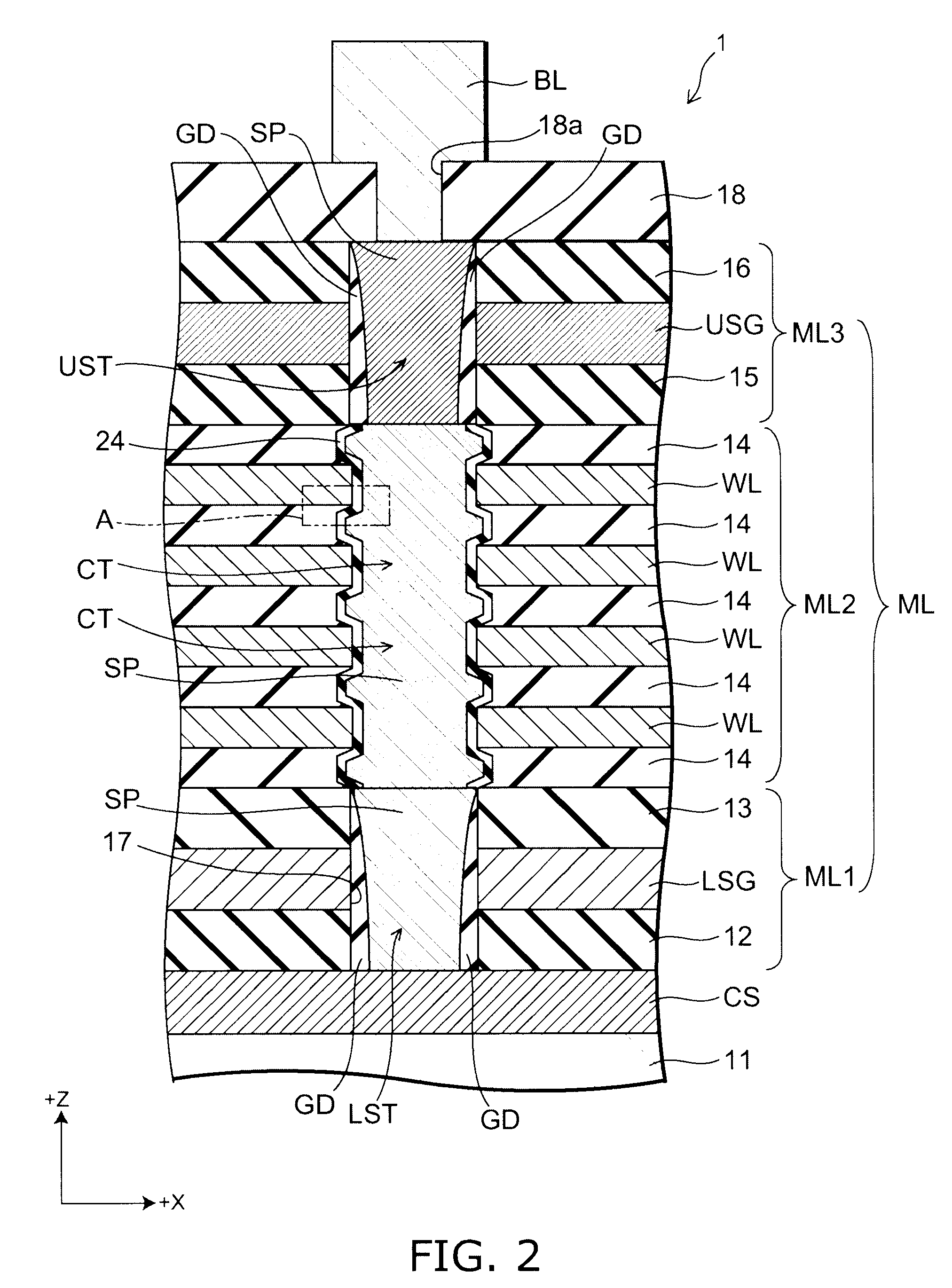 Nonvolatile semiconductor memory device and method for manufacturing same