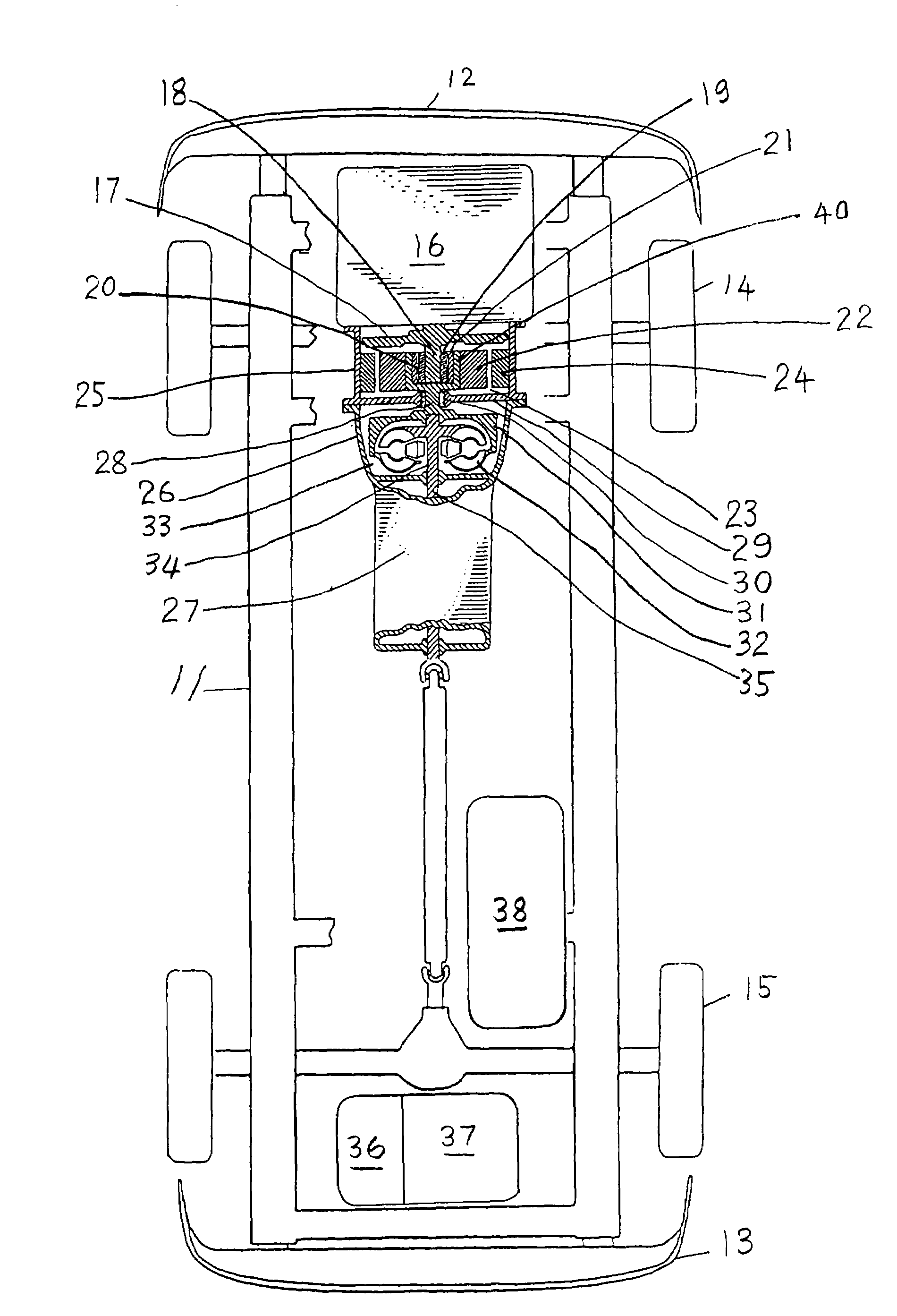 Hybrid vehicle having an electric generator engine and an auxiliary accelerator engine