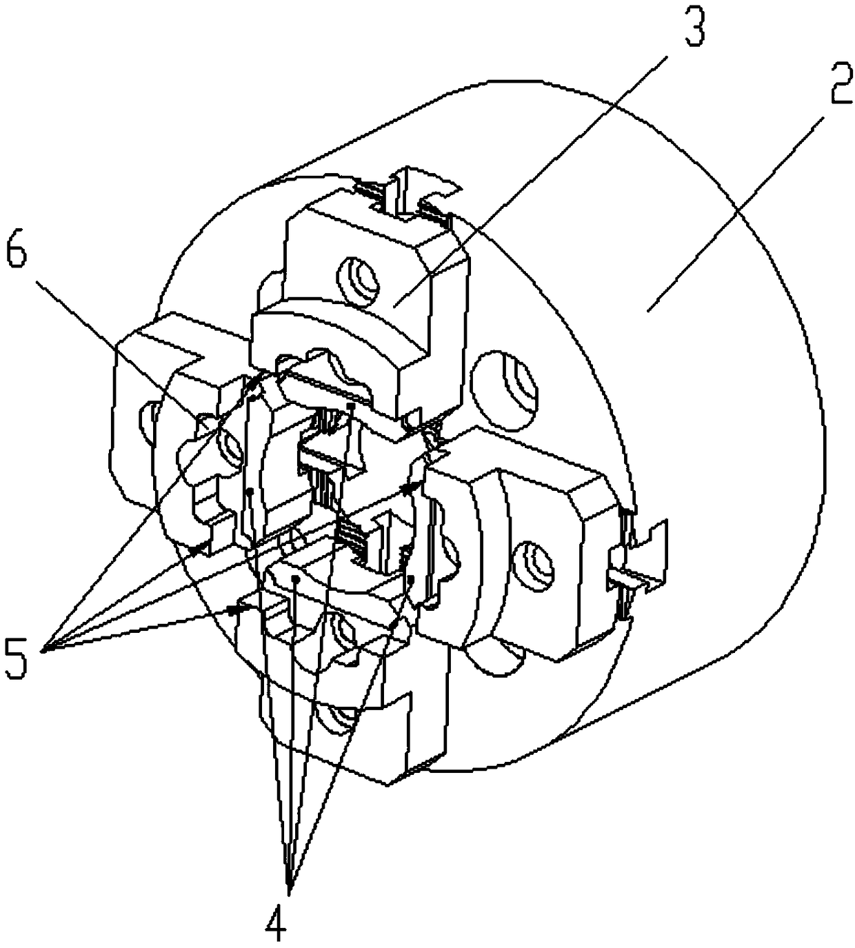 Four-jaw chuck for preventing workpiece deformation