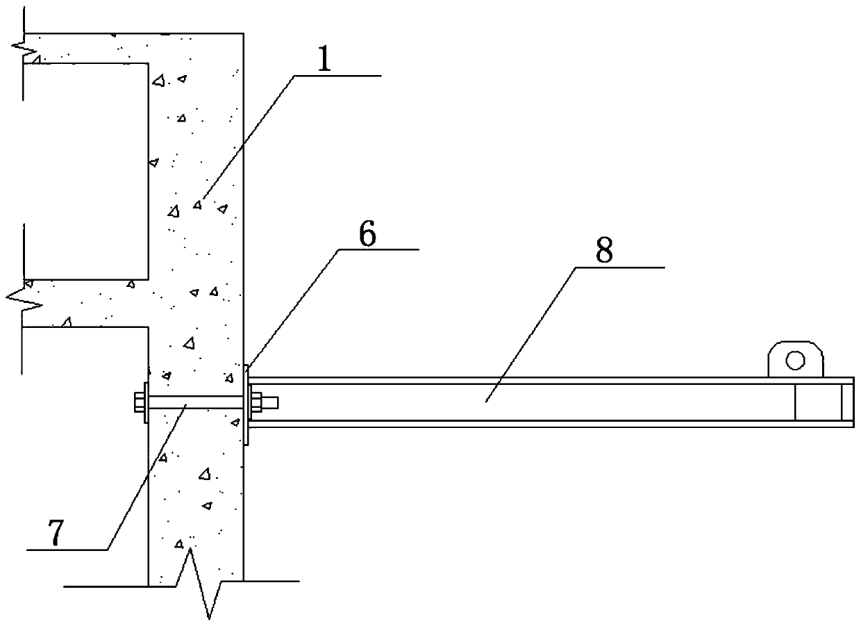 Overhanging type outer scaffold and construction method