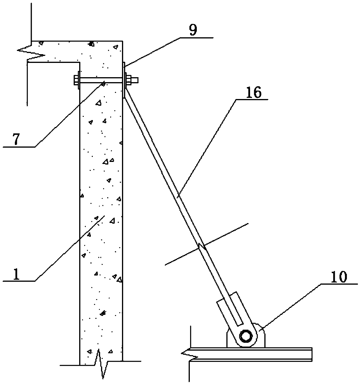 Overhanging type outer scaffold and construction method