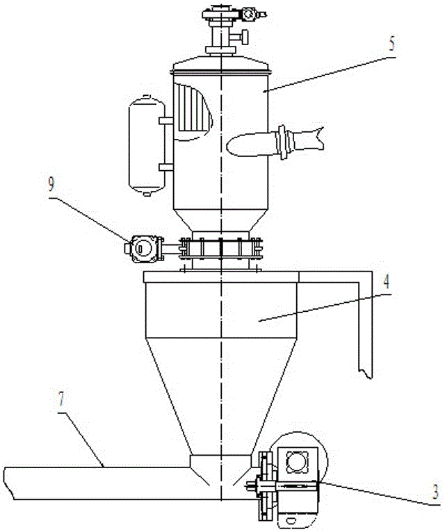 Talcum powder feeding device and talcum powder feeding method for powdery emulsion explosive