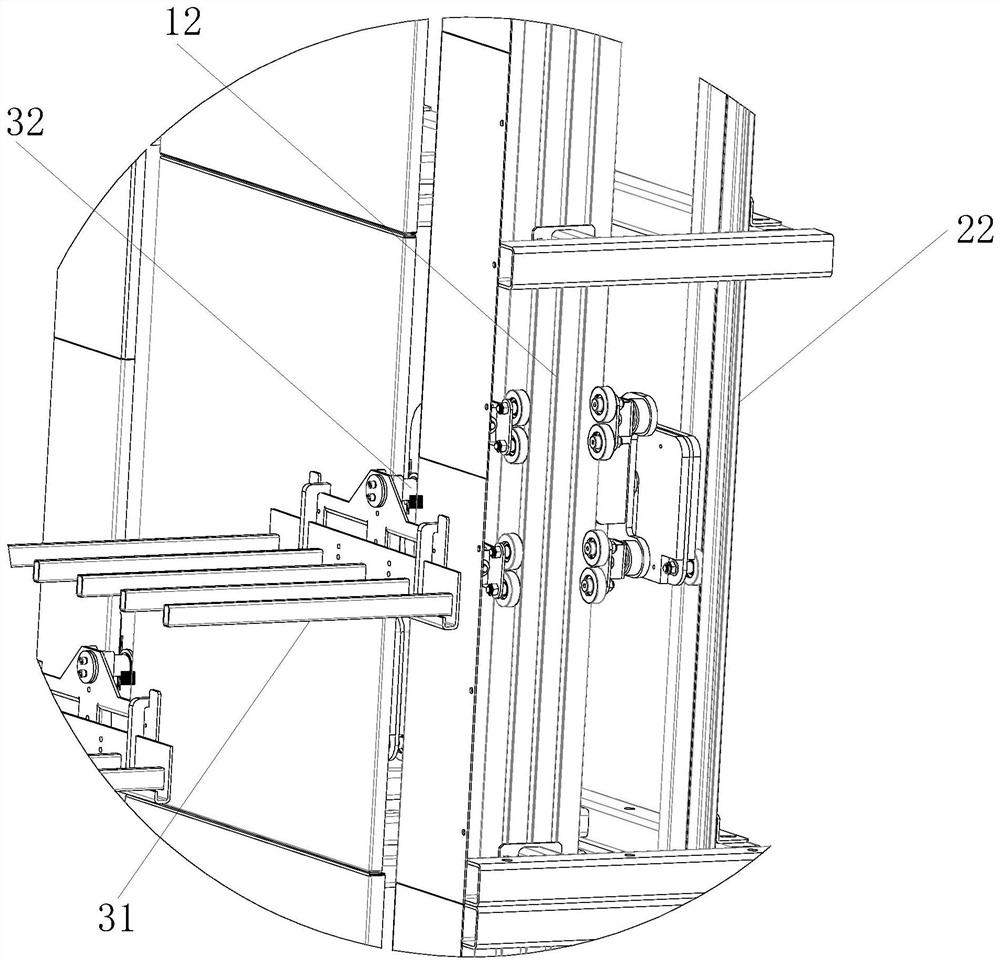 Device and method for keeping pallet fork of rotary conveyor horizontal