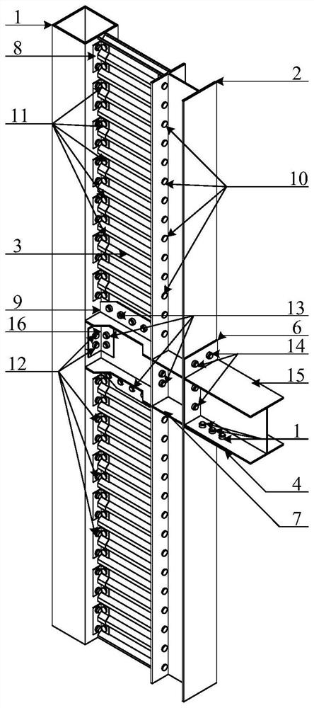 Assembly type special-shaped column-beam connecting joint capable of being repaired after earthquake