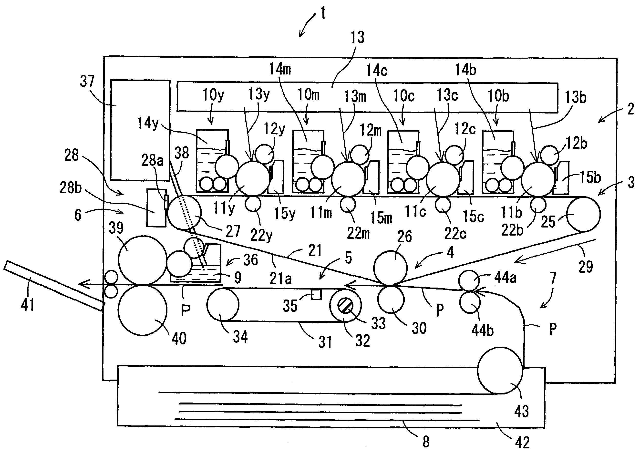 Image forming apparatus employing heating and fixer fluid applying sections