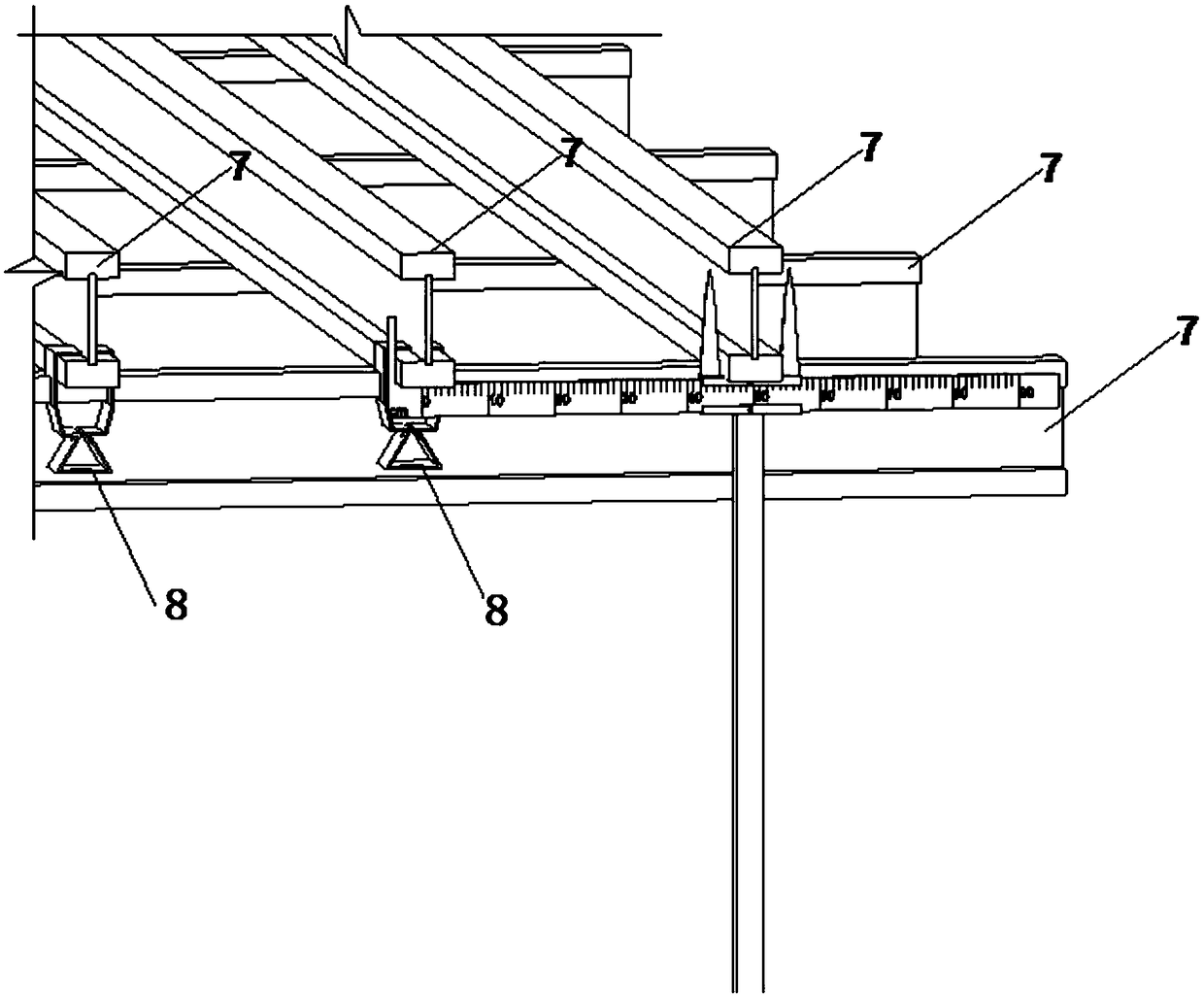 I-shaped wooden beam quick positioning and mounting device