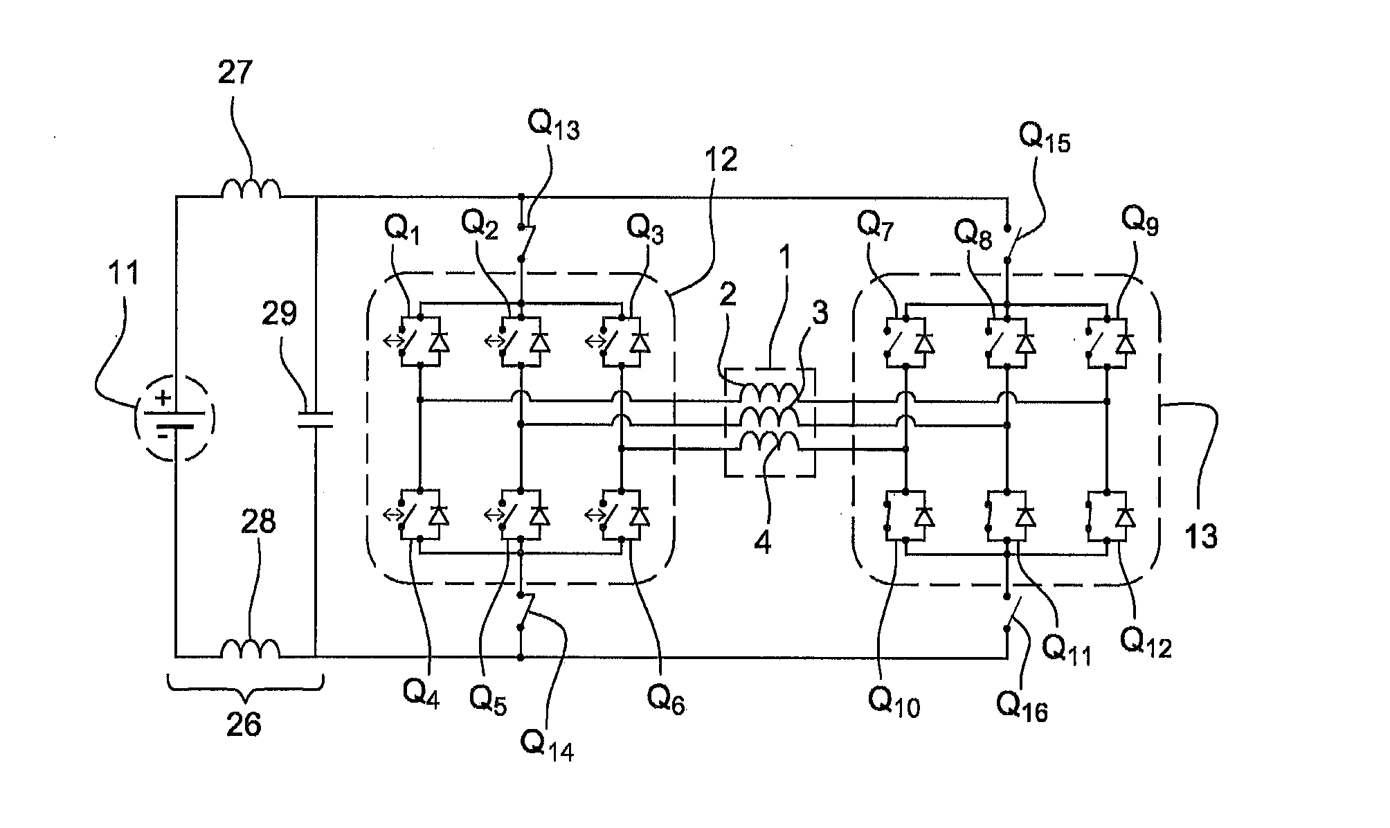 Voltage inverter and method of controlling such an inverter