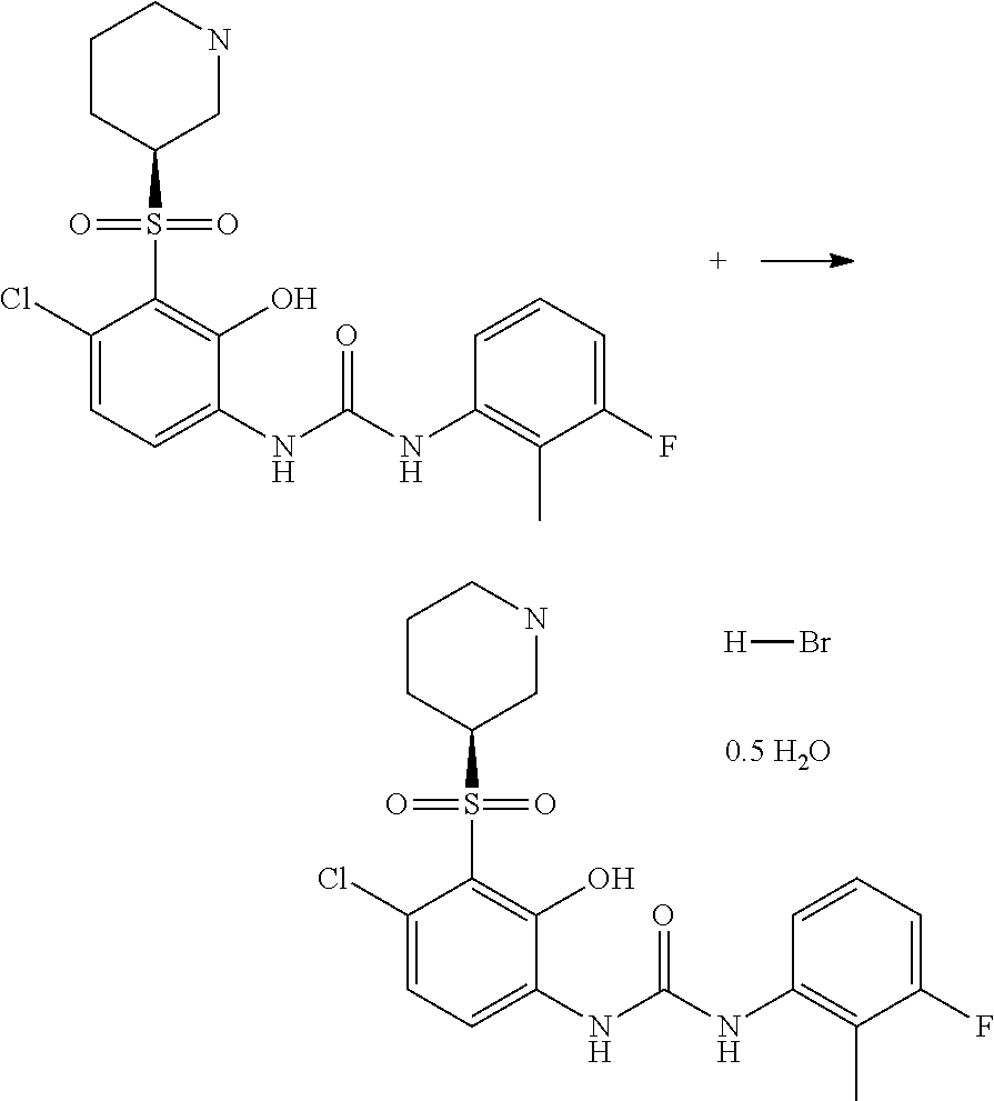 Hydrobromide salt of N-(4-chloro-2-hydroxy-3-((3S)-3-piperidinylsulfonyl)phenyl-N'-(3-fluoro-2-methylphenyl)urea