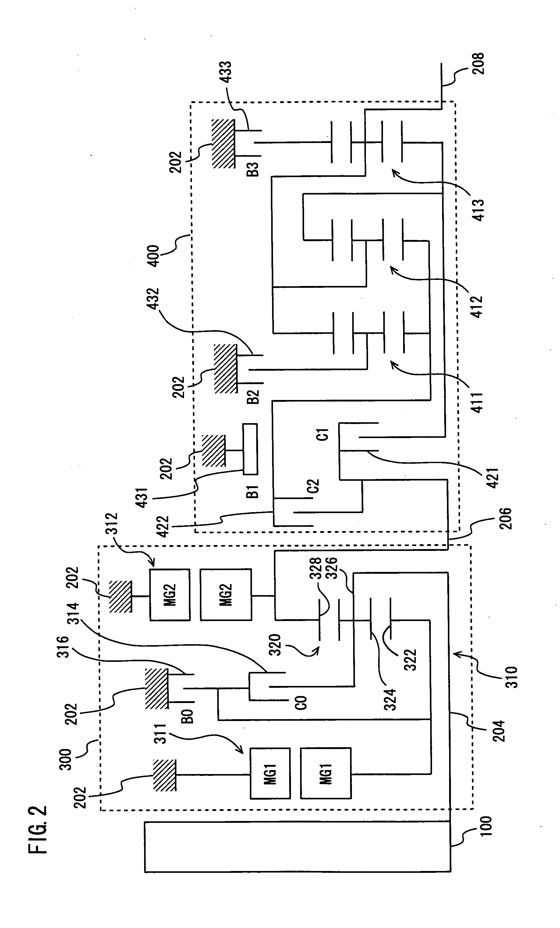 Control device and control method for power train