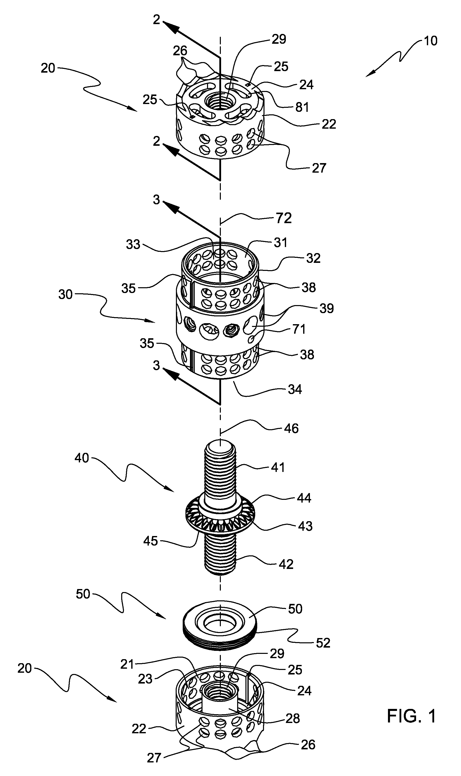 Vertebral body replacement device and method for use to maintain a space between two vertebral bodies within a spine