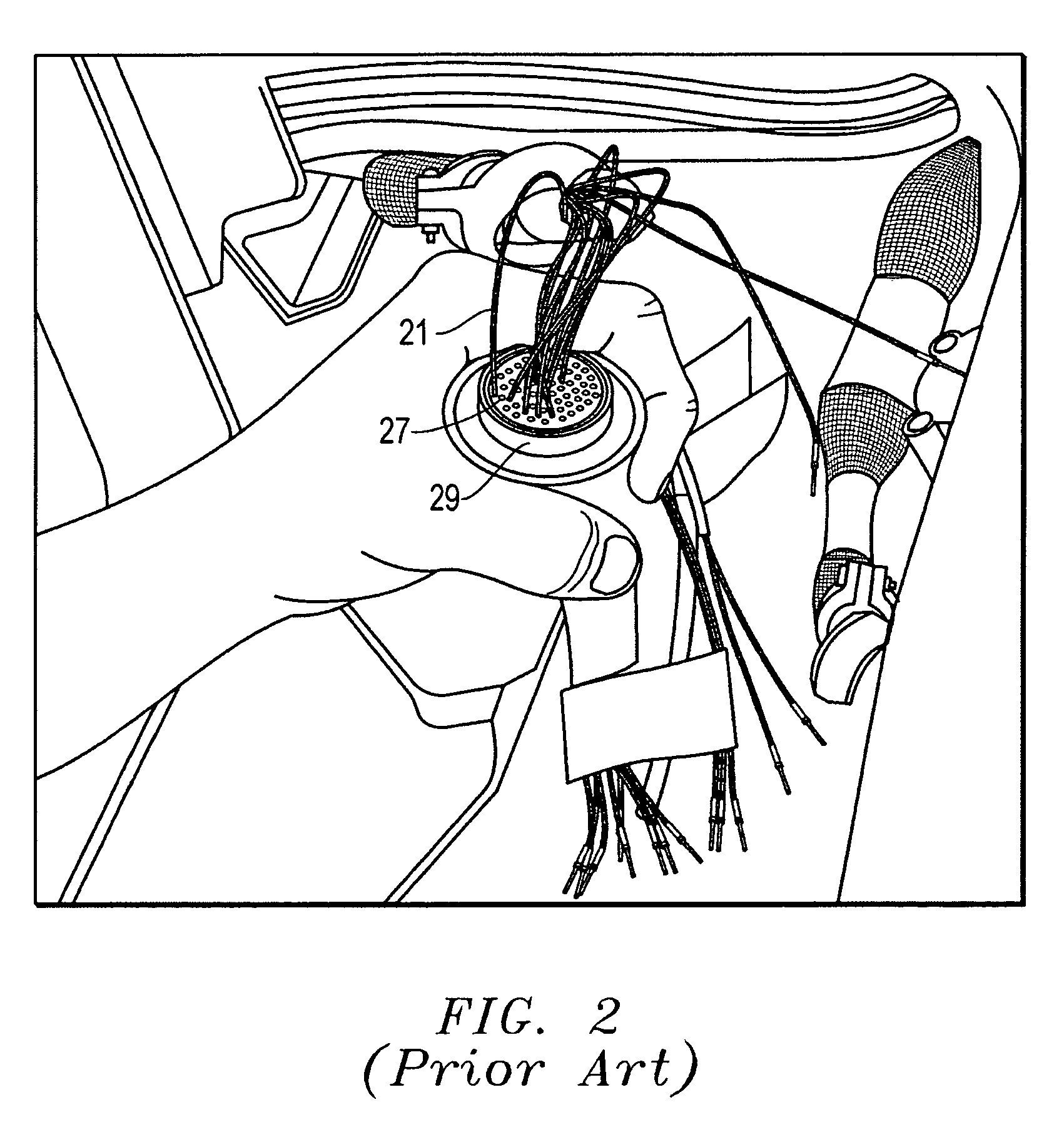 System, for matching harnesses of conductors with apertures in connectors