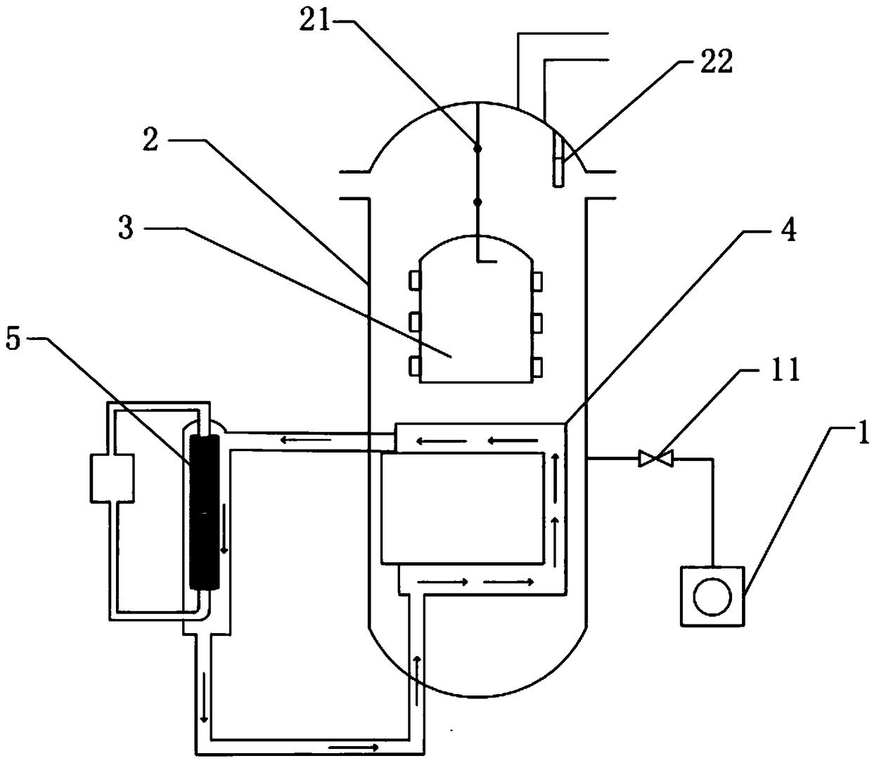 Rapid setting furnace with vertical low resistance cooling system