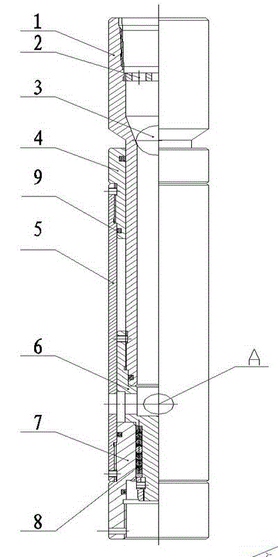 Pressure-balancing one-way valve for coiled-tubing layering fracturing
