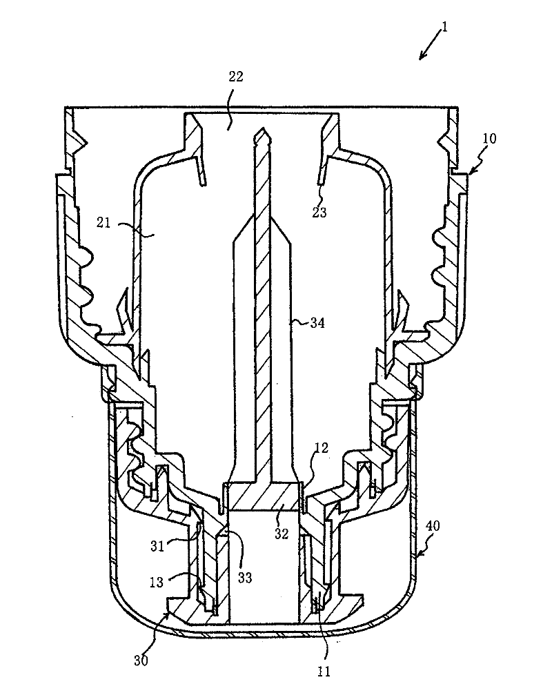 Cap assembly having storage chamber for secondary material with movable working member