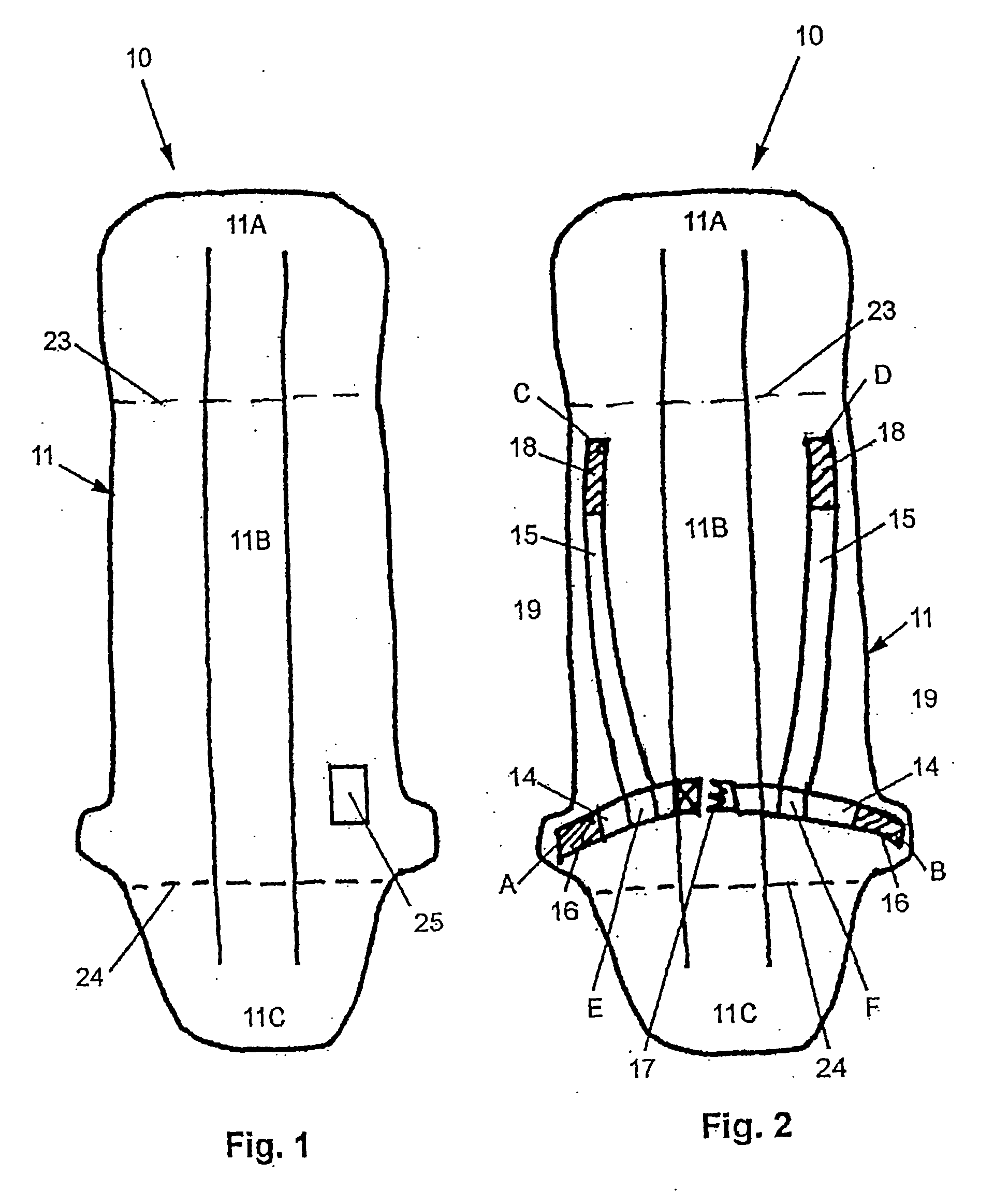 Pneumatic devices for personal protection and relevant article of clothing including such device